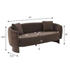 Canapé 3 places moderne Christopher Knight Home Jennie 81'' en tissu bouclé avec base en bois et oreillers
