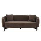Canapé 3 places moderne Christopher Knight Home Jennie 81'' en tissu bouclé avec base en bois et oreillers