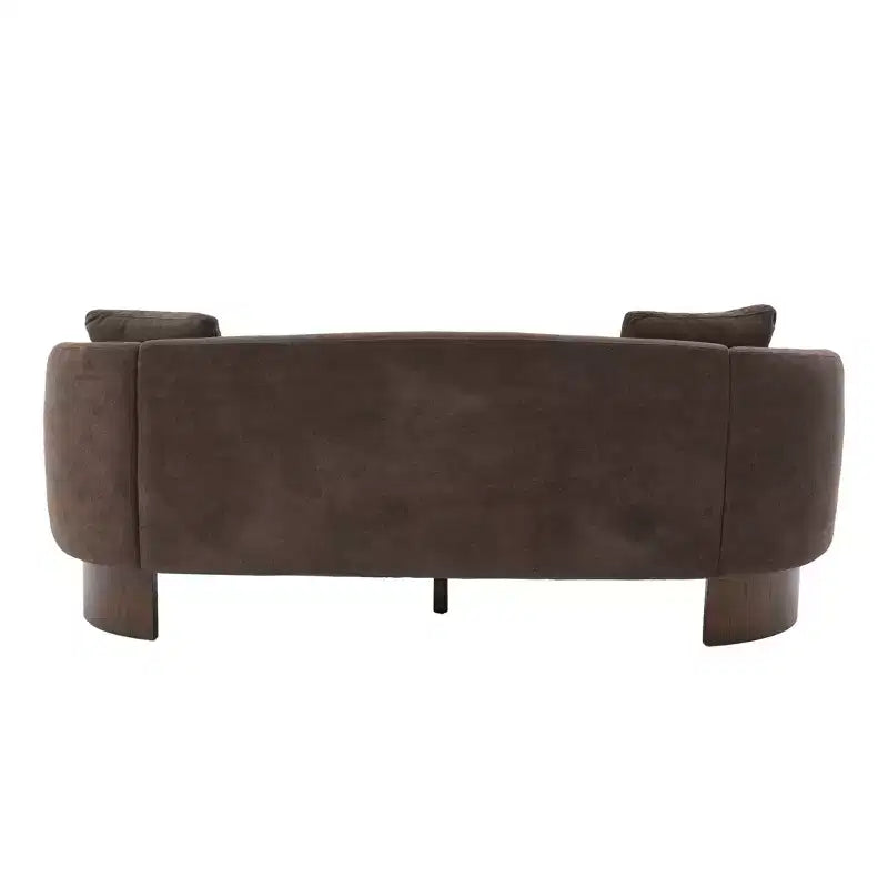 Canapé 3 places moderne Christopher Knight Home Jennie 81'' en tissu bouclé avec base en bois et oreillers