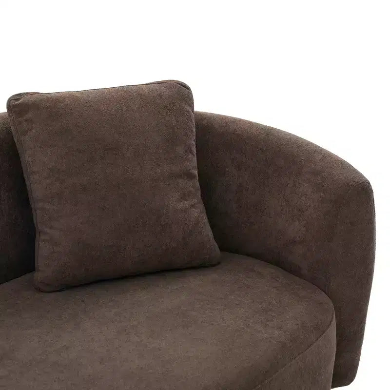 Canapé 3 places moderne Christopher Knight Home Jennie 81'' en tissu bouclé avec base en bois et oreillers