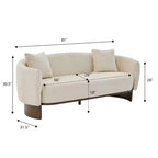 Canapé 3 places moderne Christopher Knight Home Jennie 81'' en tissu bouclé avec base en bois et oreillers