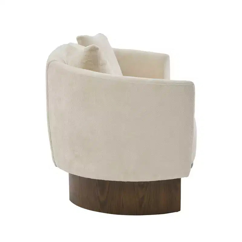 Canapé 3 places moderne Christopher Knight Home Jennie 81'' en tissu bouclé avec base en bois et oreillers