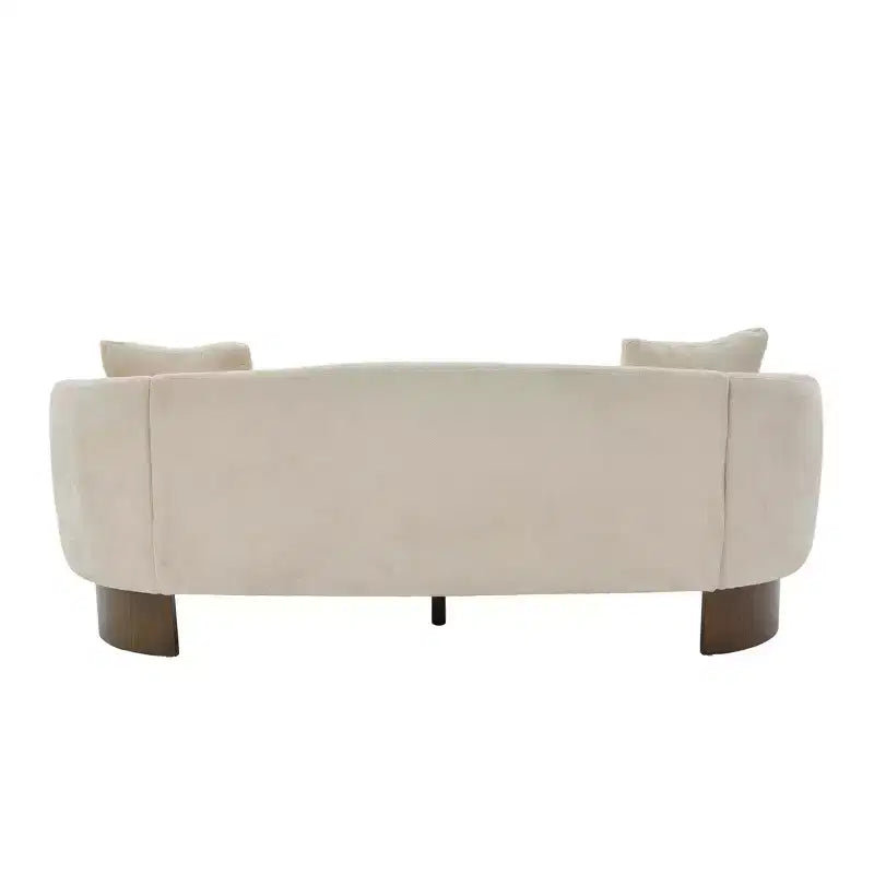 Canapé 3 places moderne Christopher Knight Home Jennie 81'' en tissu bouclé avec base en bois et oreillers