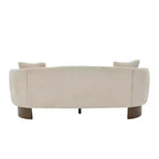 Canapé 3 places moderne Christopher Knight Home Jennie 81'' en tissu bouclé avec base en bois et oreillers