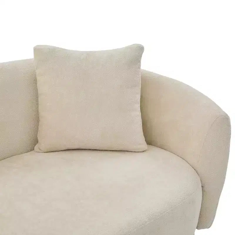 Canapé 3 places moderne Christopher Knight Home Jennie 81'' en tissu bouclé avec base en bois et oreillers