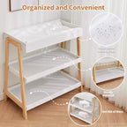 Table à langer avec matelas imperméable, meuble à langer moderne et portable avec 2 étagères de rangement pour nouveau-nés