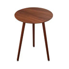 Table d'appoint ronde VECELO de style moderne Mid-Century, table d'appoint à grain de bois avec pieds fuselés pour salon, marron