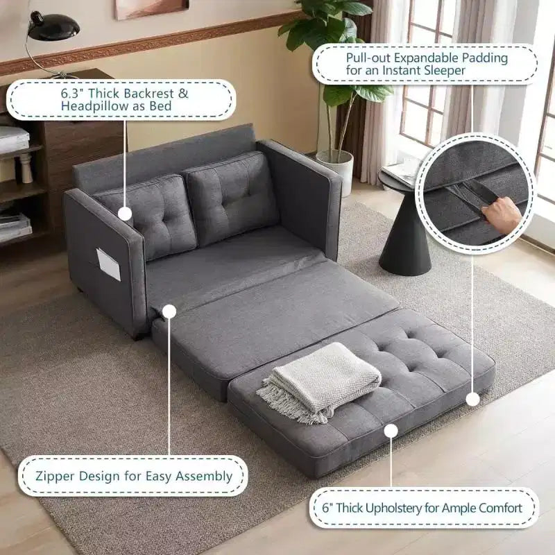 Karl Home | Canapé-lit rembourré de 53,5 pouces