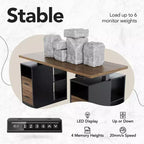 Bureau Debout de 55 pouces avec Tiroirs, Bureau de Direction Électrique à Hauteur Réglable avec Rangement, Poste de Travail Informatique pour Bureau à Domicile, Noyer Noir