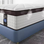 Matelas hybride Kescas Premium 12 pouces fermeté moyenne – Compatible avec sommier plateforme, sommier tapissier ou sommier à lattes