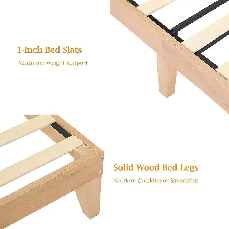 Cadre de lit en rotin avec tête de lit en rotin naturel et lumières LED, support à lattes en bois, pas besoin de sommier tapissier, naturel