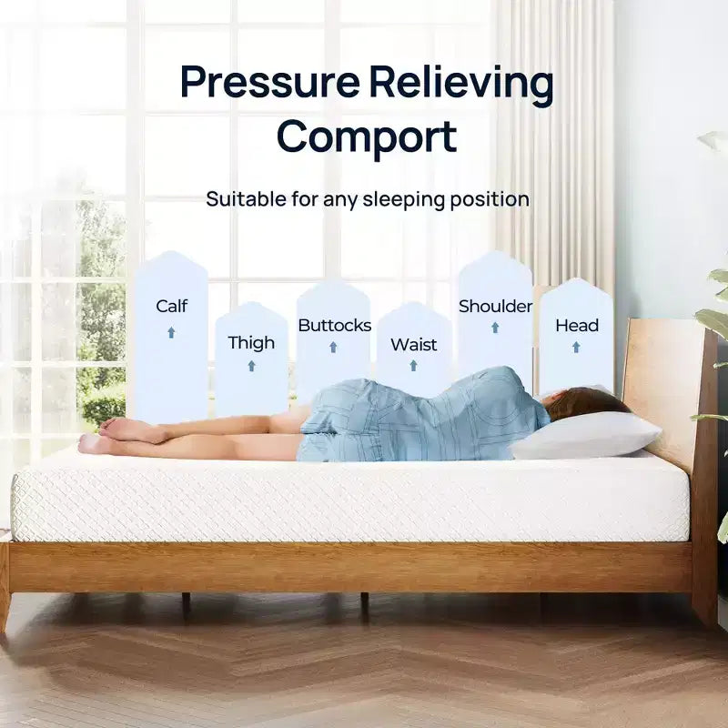 Matelas Greenstell en mousse à mémoire de forme au gel rafraîchissant de 6 pouces pour adultes, mousse de soutien au charbon de bambou, fermeté moyenne