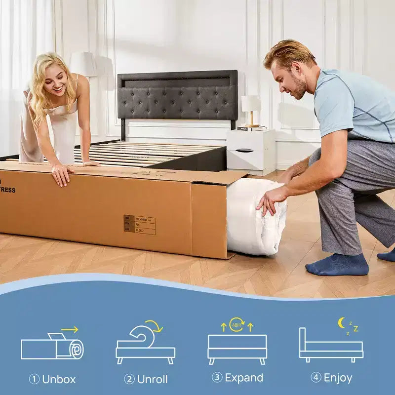 Matelas Greenstell en mousse à mémoire de forme au gel rafraîchissant de 6 pouces pour adultes, mousse de soutien au charbon de bambou, fermeté moyenne