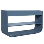ModernLuxe – Console incurvée, table d'entrée, table de canapé, support d'exposition, table d'appoint avec 3 tiroirs à fermeture douce et 2 étagères ouvertes