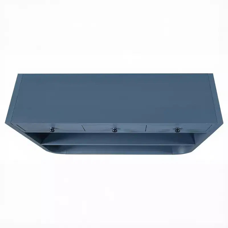 ModernLuxe – Console incurvée, table d'entrée, table de canapé, support d'exposition, table d'appoint avec 3 tiroirs à fermeture douce et 2 étagères ouvertes