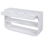 ModernLuxe – Console incurvée, table d'entrée, table de canapé, support d'exposition, table d'appoint avec 3 tiroirs à fermeture douce et 2 étagères ouvertes