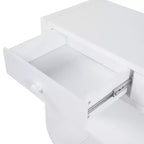 ModernLuxe – Console incurvée, table d'entrée, table de canapé, support d'exposition, table d'appoint avec 3 tiroirs à fermeture douce et 2 étagères ouvertes