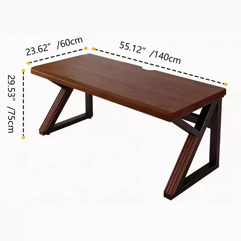 GDFStudio Ifeoma Bureau extra long moderne en bois avec pieds en K en acier au carbone