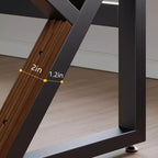 GDFStudio Ifeoma Bureau extra long moderne en bois avec pieds en K en acier au carbone