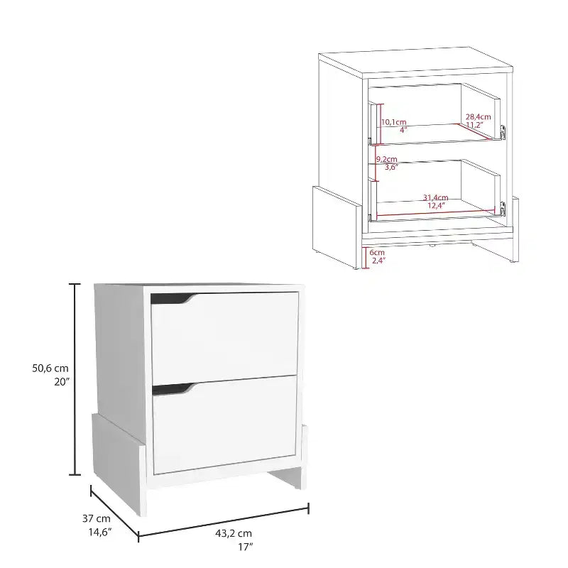 Avec son design épuré et moderne, cette table de chevet Luss à 2 tiroirs offre un rangement pratique et une structure robuste, ce qui en fait.