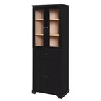 Clihome Meuble de rangement de salle de bain de 171,6 cm de haut avec étagères réglables et tiroir, tour de lin autoportante moderne, conception à fermeture douce