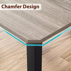 Table de salle à manger rectangulaire de 199,9 cm pour 6-8 personnes, table de cuisine et de salle à manger moderne avec cadre en métal, table seule - Gris