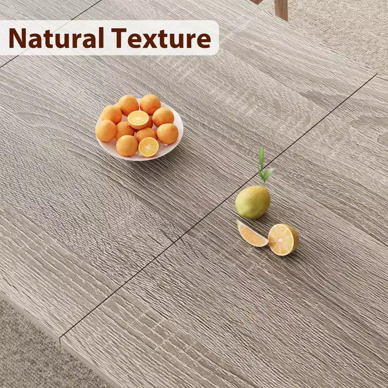 Table de salle à manger rectangulaire de 199,9 cm pour 6-8 personnes, table de cuisine et de salle à manger moderne avec cadre en métal, table seule - Gris