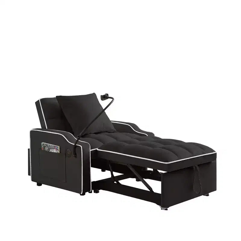 Fauteuil convertible 3-en-1, Canapé-lit avec dossier réglable, support de téléphone, USB et Type-C - ModernLuxe