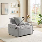 Fauteuil convertible 3-en-1, Canapé-lit avec dossier réglable, support de téléphone, USB et Type-C - ModernLuxe