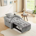 Fauteuil convertible 3-en-1, Canapé-lit avec dossier réglable, support de téléphone, USB et Type-C - ModernLuxe