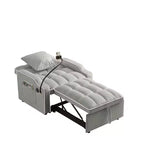 Fauteuil convertible 3-en-1, Canapé-lit avec dossier réglable, support de téléphone, USB et Type-C - ModernLuxe