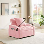 Fauteuil convertible 3-en-1, Canapé-lit avec dossier réglable, support de téléphone, USB et Type-C - ModernLuxe