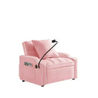 Fauteuil convertible 3-en-1, Canapé-lit avec dossier réglable, support de téléphone, USB et Type-C - ModernLuxe