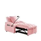 Fauteuil convertible 3-en-1, Canapé-lit avec dossier réglable, support de téléphone, USB et Type-C - ModernLuxe