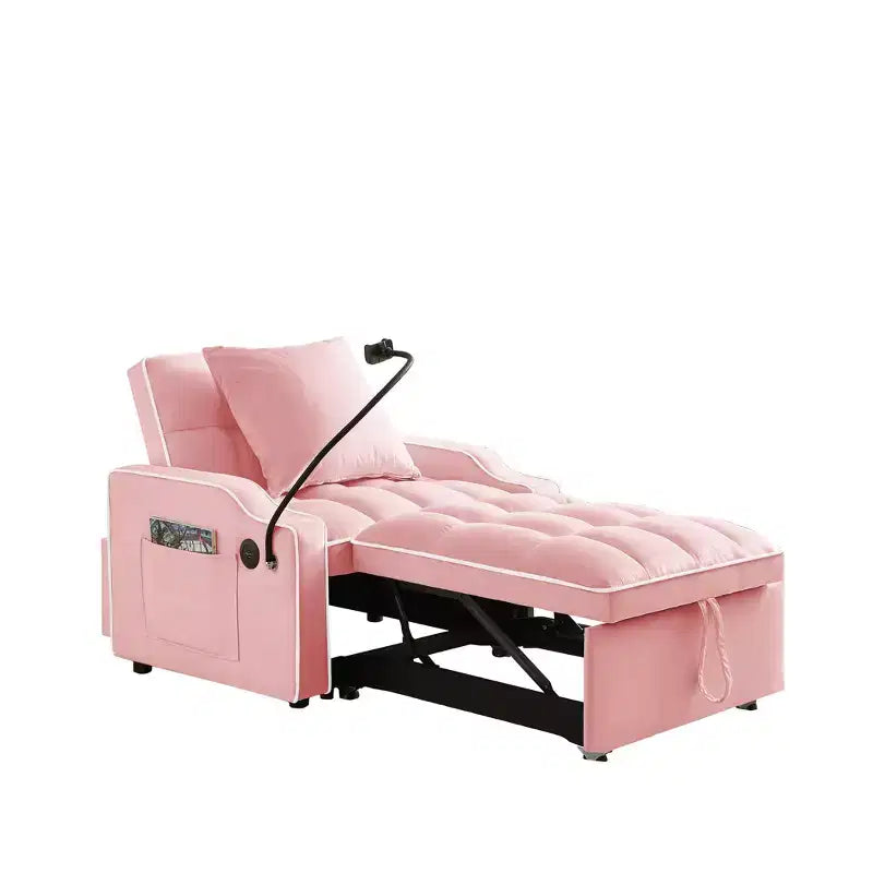 Fauteuil convertible 3-en-1, Canapé-lit avec dossier réglable, support de téléphone, USB et Type-C - ModernLuxe