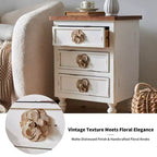 Table de chevet rustique à 3 tiroirs de style ferme vintage pour chambre à coucher ou salon
