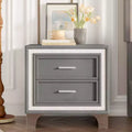 Mid Century Vintage Rustic Farmhouse 2 Drawer Nightstand for Bedroom Living Room