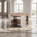 Table basse en bois sculpté JVNOXK, table d'appoint de rangement rétro à double couche, table de chevet de style palais pour petits espaces