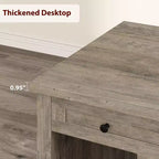 Bureau d'ordinateur de 136 cm pour ferme avec station de chargement et classeur, poste de travail de direction rustique en bois avec tiroirs de rangement pour bureau à domicile