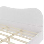 Lit plateforme tapissé Lopez GDFStudio avec support en bois