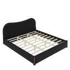 Lit plateforme tapissé Lopez GDFStudio avec support en bois