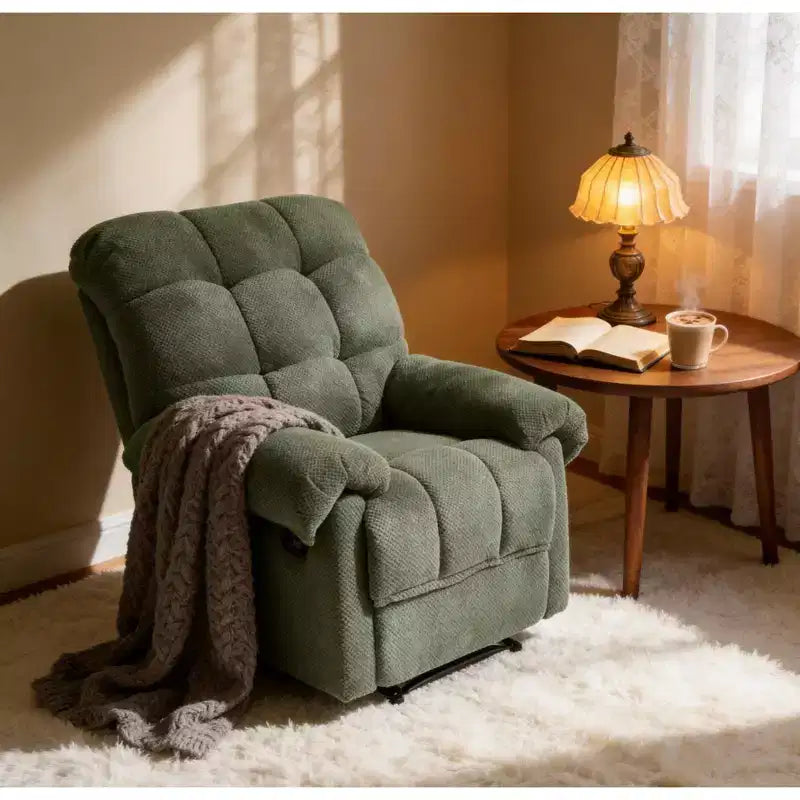 Fauteuil inclinable rembourré en tissu surdimensionné GDFStudio Chad Modern