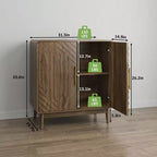 JVNOXK Buffet 2 portes sculpté avec étagères réglables pour salon et cuisine