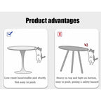 Marque de petits jouets amusants Table ronde à texture marbrée, Table de salle à manger, Table de salle à manger moderne, Table de cuisine, Plateau en MDF et base en acier Tulipe ronde de cuisine