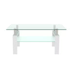 Jolie petite marque de jouets Table basse rectangulaire en verre, Table basse transparente, Tables d'appoint centrales modernes pour salon, Meubles de salon