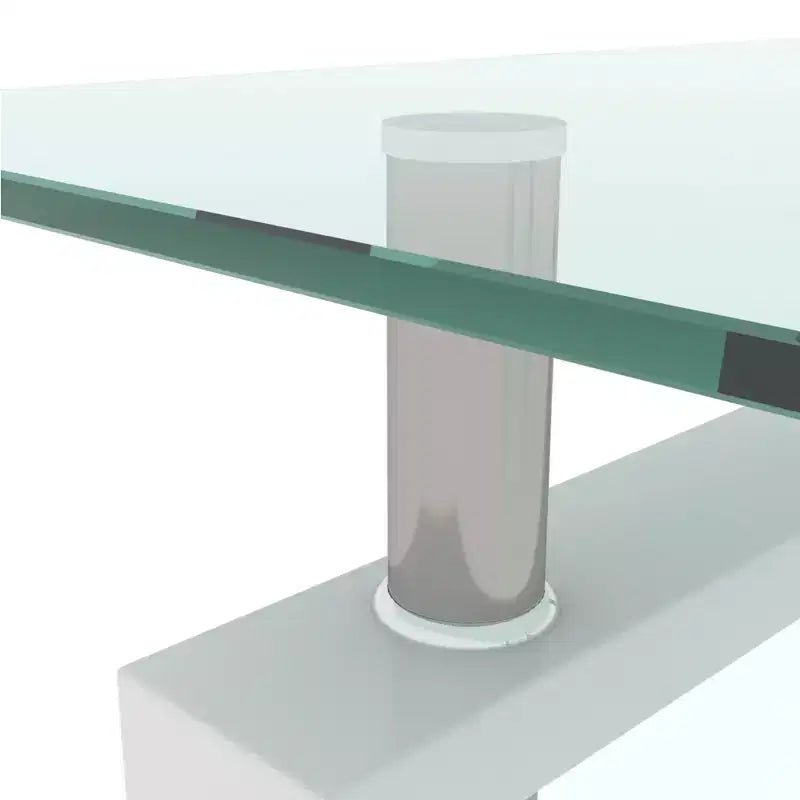 Jolie petite marque de jouets Table basse rectangulaire en verre, Table basse transparente, Tables d'appoint centrales modernes pour salon, Meubles de salon