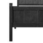 Lit plateforme double avec tête et pied de lit, cadre de lit de ferme Shaker en grain de bois, Noir