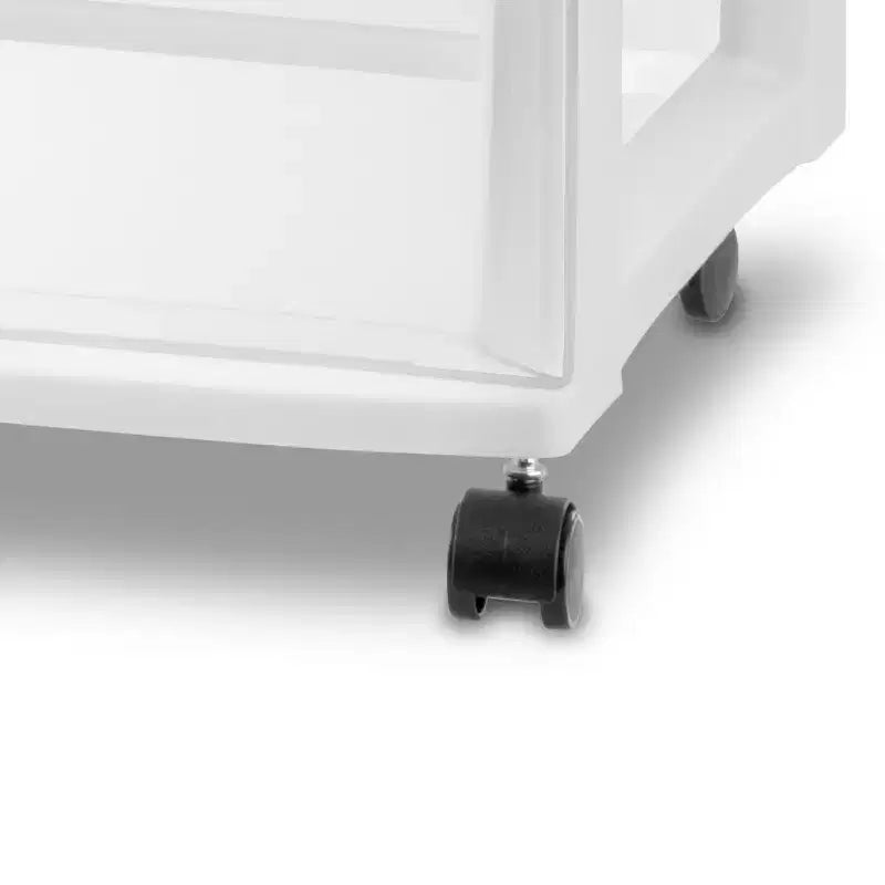 Chariot de rangement Sterilite large 3 tiroirs, Organisateur en plastique à roulettes, Blanc, Lot de 3