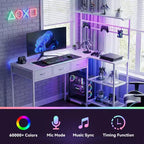 Bureau d'ordinateur en L avec 3 tiroirs, bureau d'angle réversible avec étagère et rangement à 3 niveaux pour le bureau à domicile