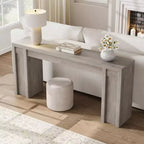 Console extra-longue en bois avec 2 tiroirs et 2 étagères de rangement, table d'appoint robuste et résistante aux marques pour entrée ou canapé de salon